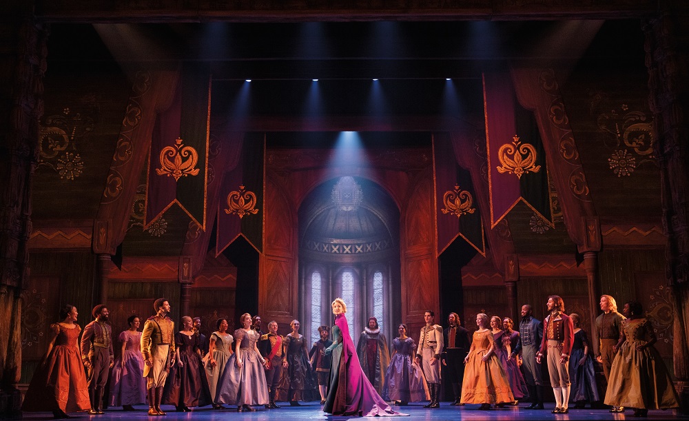 Caroline Bowman as Elsa and the Company of Frozen North American Tour photo by Deen van Meer