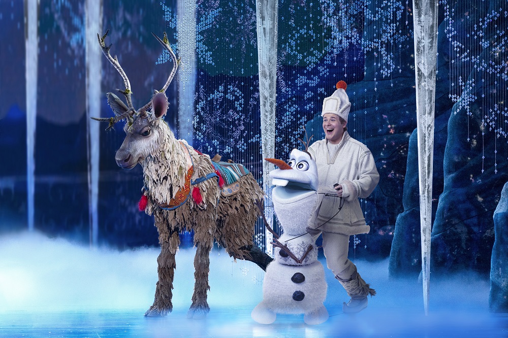 Collin Baja Sven and F. Michael Haynie Olaf in Frozen North American Tour photo by Deen van Meer