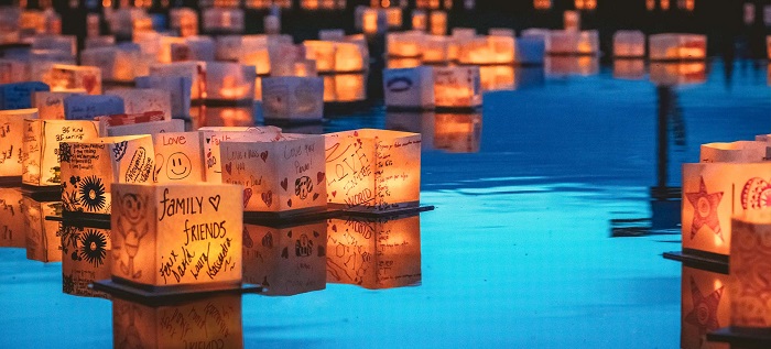 Lanterns courtesy of Water Lantern Festival