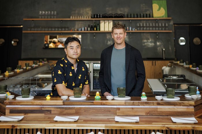 chef daniel lee and cj short co founders of duckstache hospitality