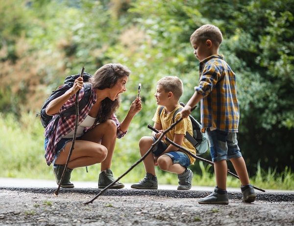 hiking family